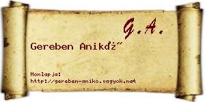 Gereben Anikó névjegykártya